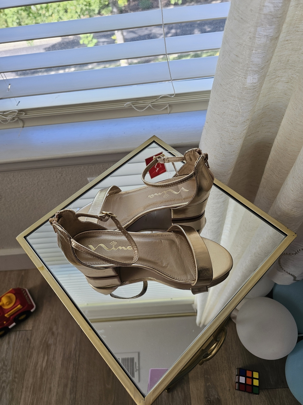 Nina Metallic Gold Girls' Wedge Sandals